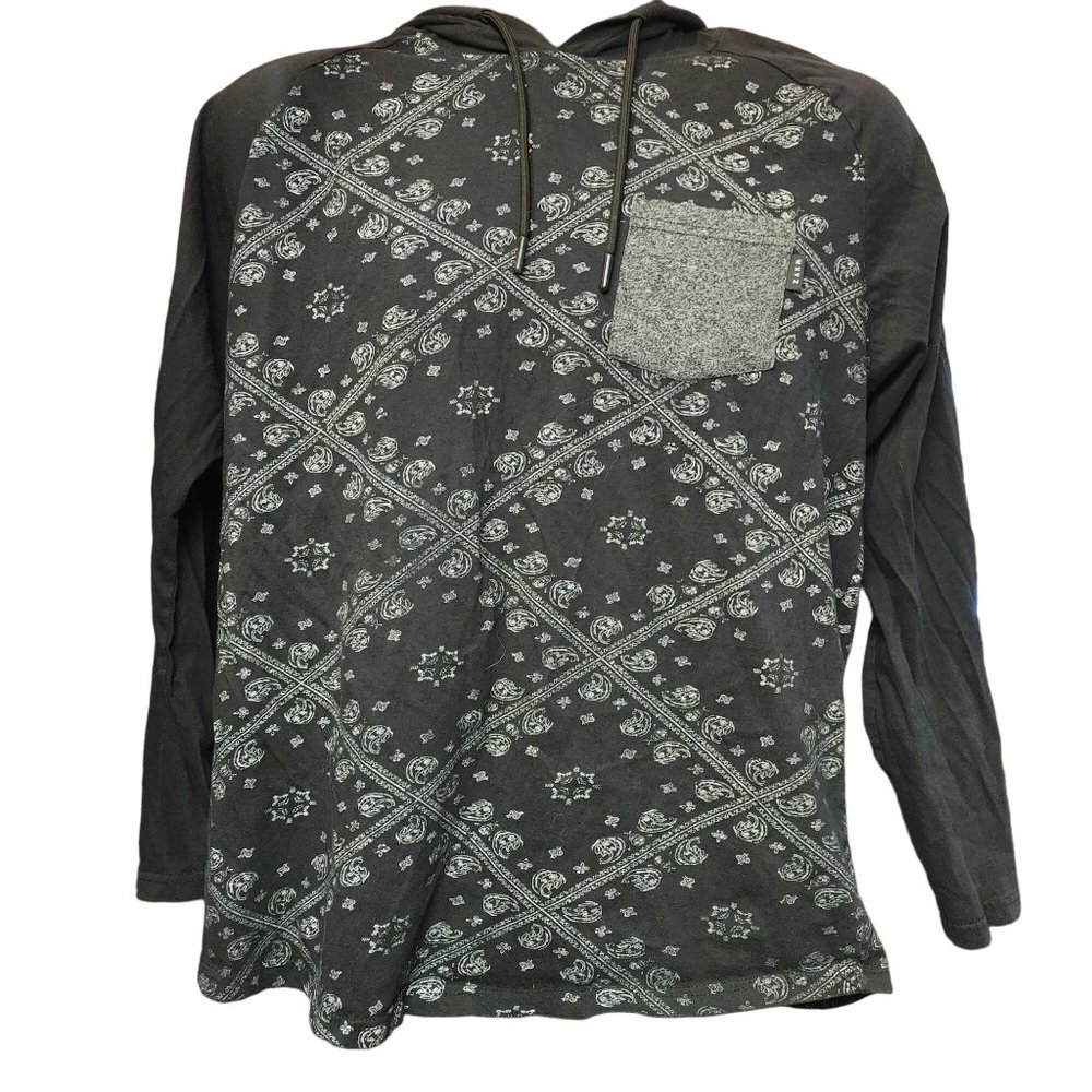 WXYZ Men's Long Sleeve Black/Gray Hooded Pull Over Sweater Large